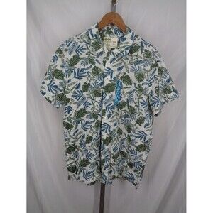 Kahuna Bay by Visitor Palm Leaf Print Button Shirt Size XL Hawaiian Tropical New